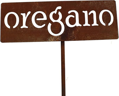 Classic Metal Garden Markers 19 Inches Tall (oregano, Naturally Rusted)