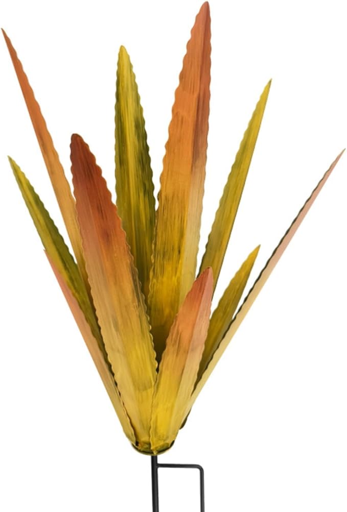 Rustic Metal Tequila Agave Sculpture, Wind Resistant Vivid Iron Plant Statue Figurines Ornament for Country Garden Courtyard Lawn Patio Decor, Metal Yard Art Holiday Outdoor Decorations (D)