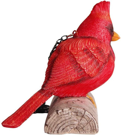 Mini Red Cardinal Bird Ornament On A Tree for Outdoor Indoor Use,Tree Statue Figurines Garden Decor 4.7L X4H
