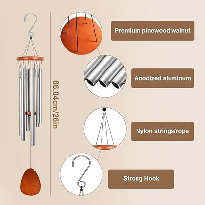 Wind Chimes for Outside, Soothing Melodic Tones Windchimes for Outdoor, Garden, Patio Decoration, Memorial Wind Chime for Mom Women Grandma Neighbors Unisex