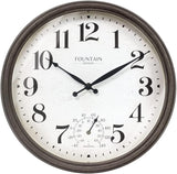 13" Maison in/Outdoor Clock with Thermometer, 2 in One Weather Station - Gray Oak Finish (Weather Thermometer/Wall Decoration)