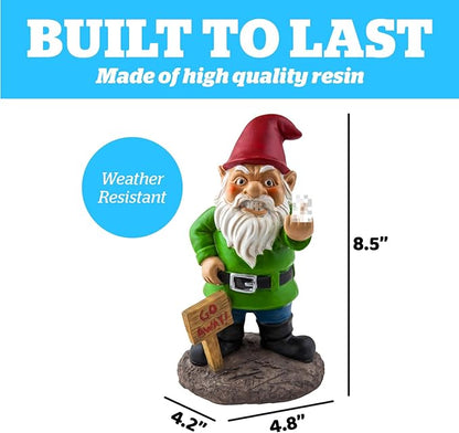 BigMouth Inc Go Away Garden Gnome Statue, Funny Outdoor Lawn & Yard Figurine, Housewarming Gag Gift Sculpture Decorations
