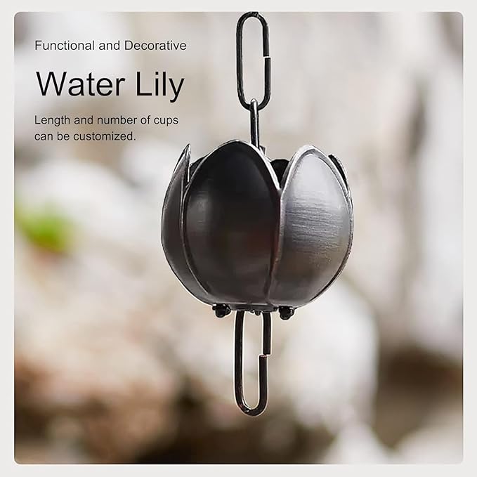 Copper Rain Chain Outdoor Gutter Downpipe, Petal Shaped Decorative Rain Bell, Rain Guide Chain(260cm (102 3/8"))