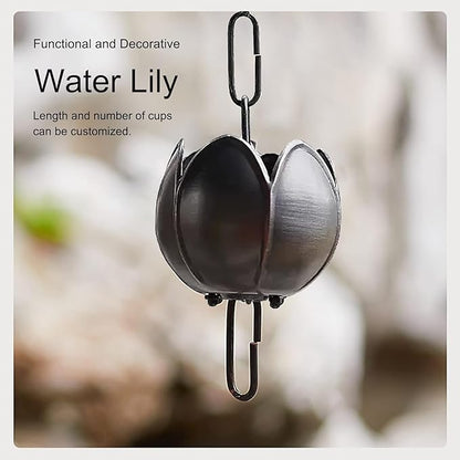 Copper Rain Chain Outdoor Gutter Downpipe, Petal Shaped Decorative Rain Bell, Rain Guide Chain(260cm (102 3/8"))