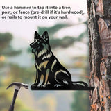 WADORN German Shepherd Metal Yard Art Decor, Dog Stainless Steel Outdoor Tree Silhouette Stake for Tree Yard Garden Patio Animal Outdoor Decor Gift for Housewarming Home Art Decor