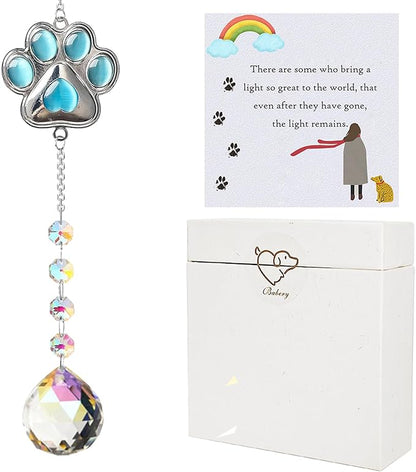 Dog Memorial Gifts for Loss of Dog, K9 Crystal Suncatcher Rainbow Maker Window Hanging Ornament for Pet Loss Sympathy Gift, Car Hanging Decoration, pet Christmas Ornament