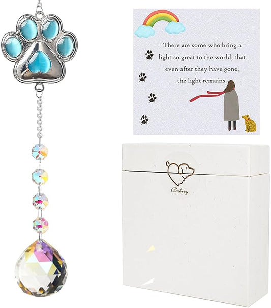 Dog Memorial Gifts for Loss of Dog, K9 Crystal Suncatcher Rainbow Maker Window Hanging Ornament for Pet Loss Sympathy Gift, Car Hanging Decoration, pet Christmas Ornament