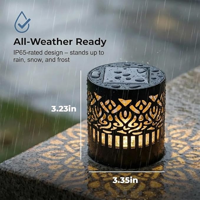 Decorative Solar Mandala Lights, Metal Solar Powered Outdoor Wall Lights Solar Powered Deck Step Stair Lights, Waterproof Mandalas Fence Light for Garden Post Patio Backyard Yard Decor (1, Mandala)