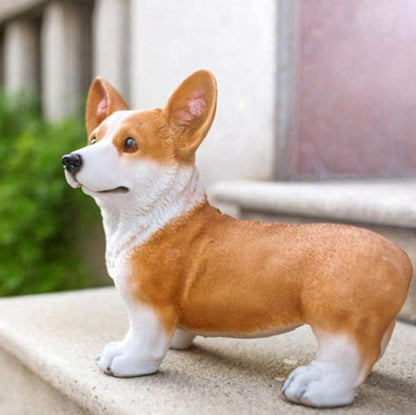 Garden Ornaments Decor Statue Outdoor,Abstract Unique Statue Sculpture Creative Statues and Sculptures Outdoor Decor for Garden,Simulation Resin Puppy Sculpture Crafts Dog Ornaments