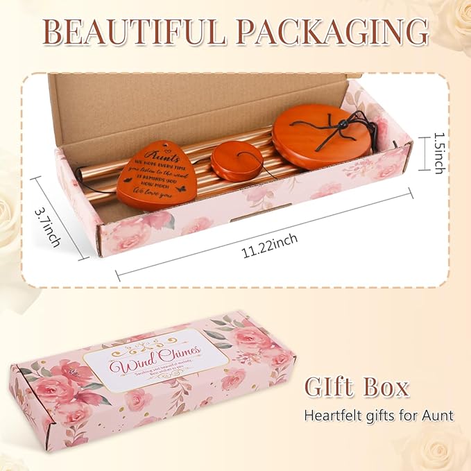 Gifts for Aunt, Wind Chimes for Aunt, Auntie Birthday Gift from Niece Nephew, Love Reminder Gifts for Thanksgiving Ideas for Best Aunt Ever