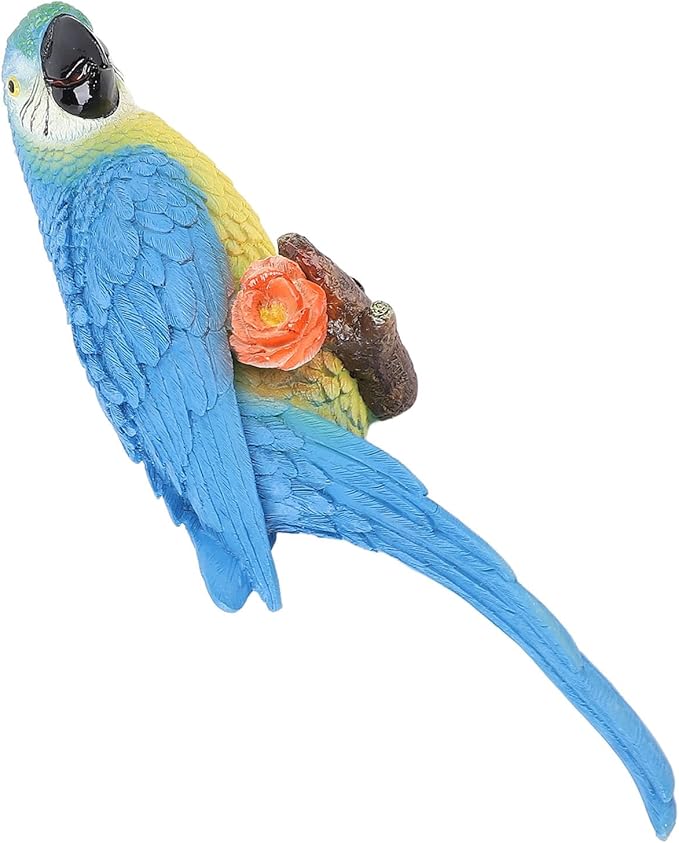 Pssopp Sculpture Ornament Decor,Bright Statues Outdoor Patio Garden Statues Statues Miniature Art Carved Small Animal Rustic Wildlife Decor for Garden (Blue)