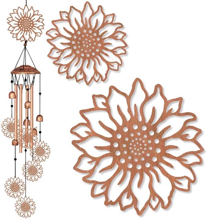 Large Aluminium Wind Chimes 33" Outdoor Deep Tone Memorial Wind Chimes with Sunflower Wind Catcher, Sympathy for Loss of Loved Mom Father,Metal Wind Chime for Garden Patio Balcony Home Decor