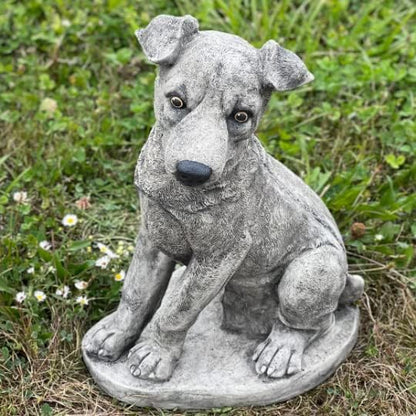 Jack Russell Terrier Statue Life Size Dog Sculpture Jack Russell Figurine Dog Garden Statue