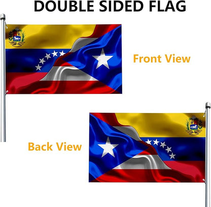 Venezuela Venezuelan And Puerto Rico Puerto Rican Flag 3x5 Ft Double-Sided Printed Indoor/Outdoor Polyester Fabric Decorative Banner With 2 Brass Grommets 3x5 Foot National Flags For Outside