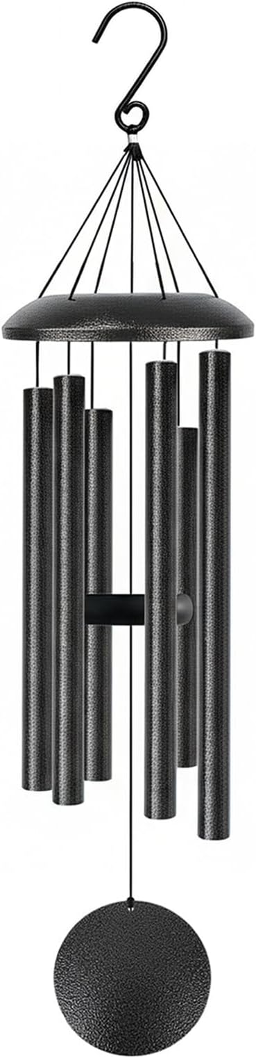 Wind Chimes for Outside Deep Tone, 38" Large WindChimes with 6 Tubes, 100% Rustproof Aluminum, Memorial Gift or Garden Patio Porch and Outdoor Décor(Silver)