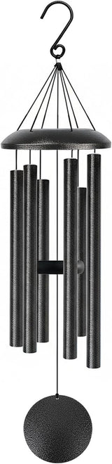 Wind Chimes for Outside Deep Tone, 38" Large WindChimes with 6 Tubes, 100% Rustproof Aluminum, Memorial Gift or Garden Patio Porch and Outdoor Décor(Silver)