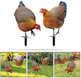 Chicken Yard Art 2-Pack Acrylic Garden Stakes Hen Decoration Card Inserts for Outdoor Patio Lawn and Garden Decor