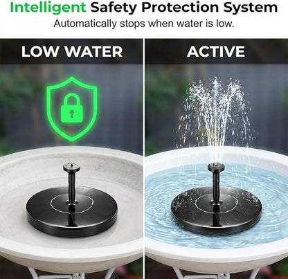 Solar Fountain for Bird Bath, 2026 New Floating Mini Solar Water Fountain with 6 Nozzles, Solar Birdbath Fountain for Garden, Pond, Pool, and Outdoor (2, 6.3in)