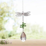 WEISIPU Crystal Suncatcher Prism - Dragonfly Suncatchers for Windows Hanging Rainbow Maker, Christmas Tree Decor, K9 Crystal Metal Ornament, Gifts (Green)