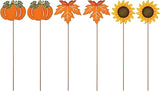 Glitzhome 18" H Set of 6 Metal Fall Harvest Yard Signs with Stakes,Thanksgiving Pumpkin Sunflower Maple Leaf Garden Stakes Welcome Standing Signs for Autumn Lawn Walkway Holiday Outdoor Decor