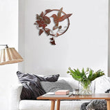 HomeSoGood Metal Iron Art Flying Bird Pendant Wall Hanging Sculpture for Garden Yard Vintage Decor Ornament for Indoor Outdoor Home(Brown)