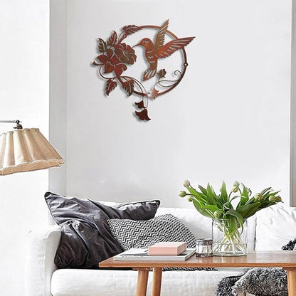 HomeSoGood Metal Iron Art Flying Bird Pendant Wall Hanging Sculpture for Garden Yard Vintage Decor Ornament for Indoor Outdoor Home(Brown)