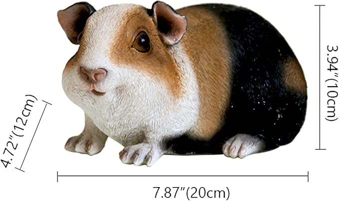 Outdoor Statues AO Guinea Pig Figurines Garden Cute Cartoon Animals Model Garden decor,3.9inch High