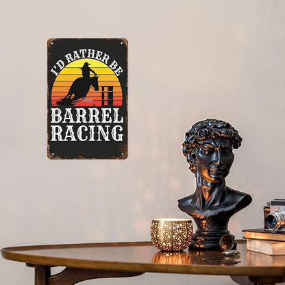 Vintage Tin Metal Sign I D Rather Berel Racings 8x12 Inch Retro Wall Decor for Home,Patio,Yard,Office,Funny Quotes and Motivational Sayings
