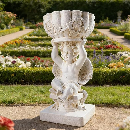 Decorative Roman Column Pedestal, English Rosette Indoor Outdoor Sculptural Garden Plinth Base Statue Riser, Weatherproof Sturdiness Plinth Base Statue Riser for Statues, Flower Pots, Decor, Cast Stone Resin (1449)