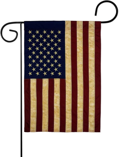 American Flags For Outside House Vintage Applique US Flag Wall Art Hanging Decor Independence Day Cemetery Decoration For Grave Yard Sign 4th Of July Poster Canvas Memorial USA Poster Gifts