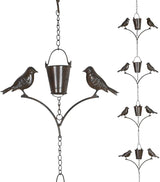 Topadorn Rain Chain Outdoor Decoration 6.3 FT, Rain Catcher Metal Chain Gutter Downspout 76'' for House Eaves, Garden & Yard, Adjustable Rain Catcher Chain for Gutters