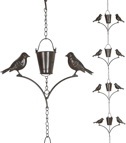 Topadorn Rain Chain Outdoor Decoration 6.3 FT, Rain Catcher Metal Chain Gutter Downspout 76'' for House Eaves, Garden & Yard, Adjustable Rain Catcher Chain for Gutters