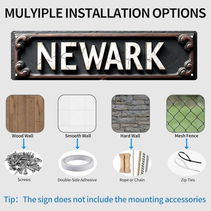 Funny Kitchen Tin Signs 16x4 Inches Newark Vintage Design - Ideal for Kitchen, Dining Room & Patio | Unique Metal Kitchen Sign