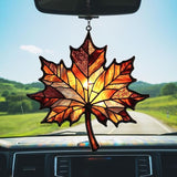 Autumn Maple Leaf Acrylic Suncatcher Stained Glass Effect Window Car Hanging Christmas Ornament Indoor Outdoor Decor Garden Sun Catcher Panel for Maple Leaf Lover for Women Mom Grandma