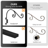 GOODBUY Swivel Plant Hangers Outdoor: 16 Inch Bird Feeder Plant Hanger Metal Wall Mount Hanging Plant Brackets Indoor Wall Hooks Outdoor for Hanging Baskets, Wind Chimes, Lanterns, Flower Pots, Black