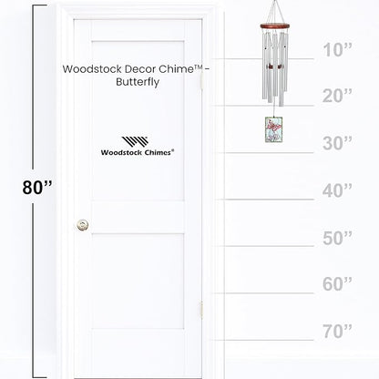 Woodstock Wind Chimes 26" Cardinal Garden Chime, Stained-Glass Acrylic Wind Catcher Chimes Silver Aluminum Tubes, Windchime for Outside Garden Decor, Outdoor Patio and Front Porch