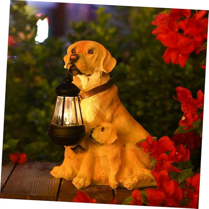DECHOUS Solar Decor Creative Resin Animal Figurine Garden Ornament for Outdoor Lawn Unique Home Furnishing Accent for Courtyard and Patio Decor