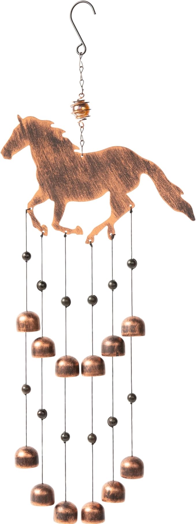 Dawhud Direct 24-inch H Galloping Horse Wind Chimes for Outside Unique - Moon Decor - Galloping Horse Windchimes - Outdoor Decorations - Garden Decoration, Gift for Women, Mom, Grandma, Unisex