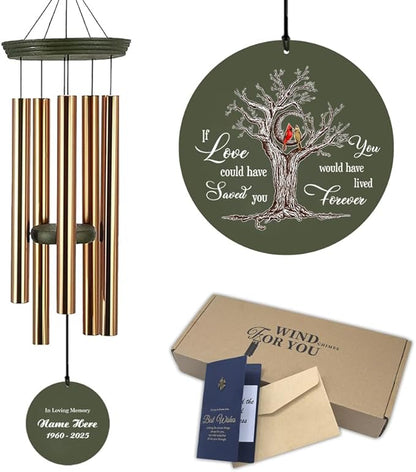 Personalized Outdoor Sympathy Wind Chimes, Mourning Wind Chimes for the Loss of A Beloved Father/Mother/Lover, Condolence Gift, Home Decor, Outdoor Garden Patio, Product in USA