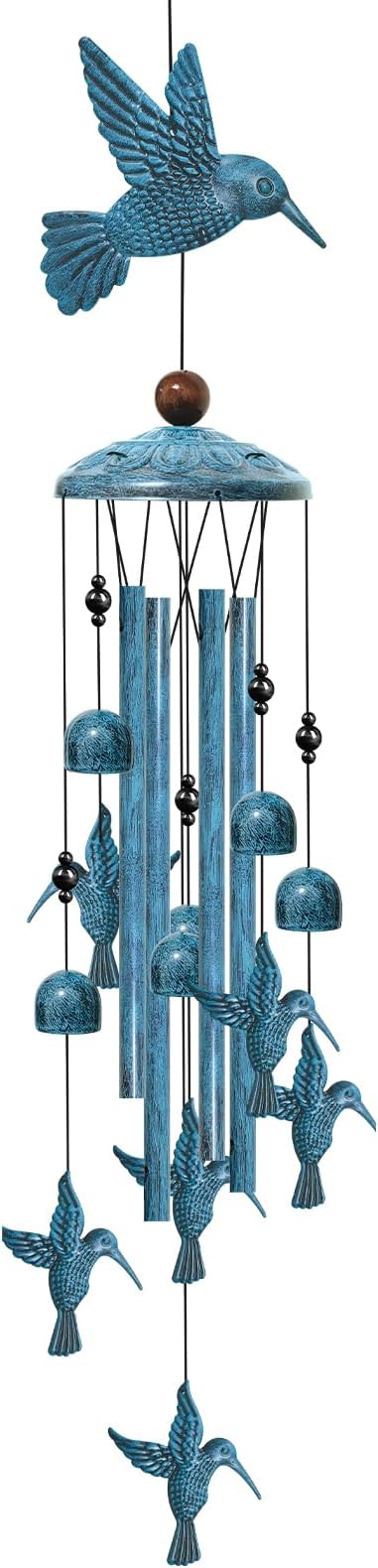 Windchimes Outdoors, 40" Hummingbird Wind Chimes for Outside, Home Yard Patio Decor Memorial Wind Chime Gifts for Mom Grandma, Hummingbird Gifts for Women