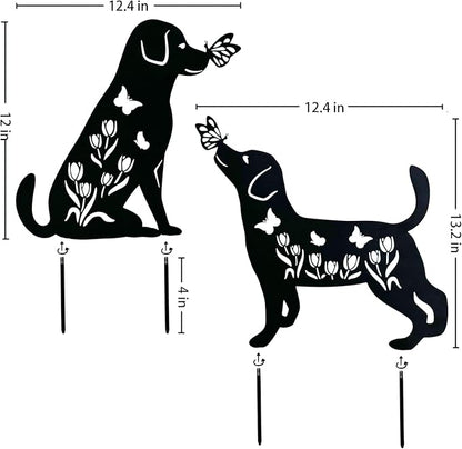 TIGGSY Dog Metal Decorative Garden Stakes Labrador Dog Gifts for Women/Men Animal Silhouette Statues for Yard Art, Outside, Patio, Outdoor Decor, Garden Decorations, Lawn Ornaments