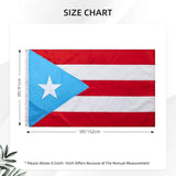 Light Blue Puerto Rico Puerto Rican Flag 3x5 FT for Outside - Heavy Duty Nylony Puerto Rican National Flags with Embroidered Stars & Sewn Stripes, Brass Grommets - Vibrant Outdoor PR Flags for All Weather