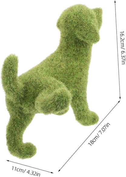 Yardwe Lifelike Outdoor Sculpture for Garden Patio Timeless European Style Decorative Animal Figurine Creative Green Flocking Design for Courtyard and Outdoor Spaces