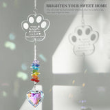 Dog Memorial Gifts, K9 Dog Memorial Crystal Suncatcher, Pet Loss Gift, Pet Sympathy Remembrance Bereavement Gifts (Color-Pet Paw)