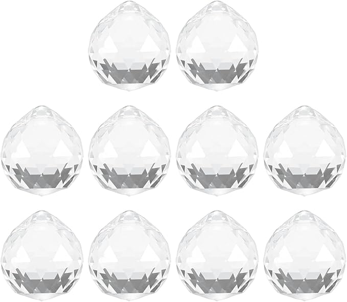 M METERXITY 10-Pack Crystal Ball Prisms, 24mm/0.94 Inch Chandelier Pendant Maker Hanging Crystals Chandelier Prisms for Home/Windows/Garden/DIY Decoration[Clear]