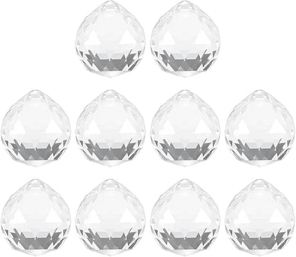 M METERXITY 10-Pack Crystal Ball Prisms, 24mm/0.94 Inch Chandelier Pendant Maker Hanging Crystals Chandelier Prisms for Home/Windows/Garden/DIY Decoration[Clear]