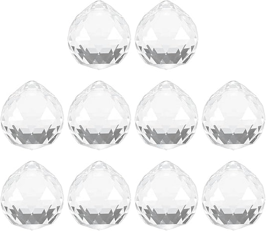 M METERXITY 10-Pack Crystal Ball Prisms, 24mm/0.94 Inch Chandelier Pendant Maker Hanging Crystals Chandelier Prisms for Home/Windows/Garden/DIY Decoration[Clear]