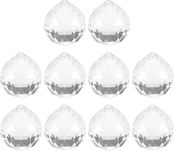 M METERXITY 10-Pack Crystal Ball Prisms, 24mm/0.94 Inch Chandelier Pendant Maker Hanging Crystals Chandelier Prisms for Home/Windows/Garden/DIY Decoration[Clear]