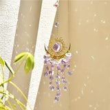 Crystal Suncatcher, Suncatchers for Windows Hanging, Sun Catchers Indoor Window, Unique Crystal Wind Chimes for Indoor & Outdoor Decoration, Gift for Sutffers Home Decor (Purple)