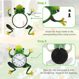 Large Outdoor Clock, Frog Outdoor Wall Clock with Thermometer & Humidity, Silent Non-Ticking Outside Clock for Patio, Living Room, Kitchen